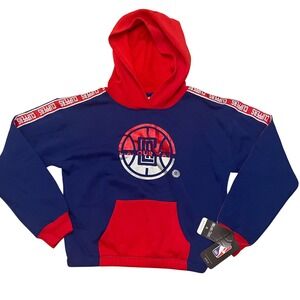 New NBA Los Angeles‎ Clippers Girls Pullover Hoodie Size L-14 Red Blue Logo